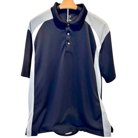 LINKS Golf Polo Black Gray and White 3 Button Preppy Polo Athletic Men's XL - Picture 1 of 6
